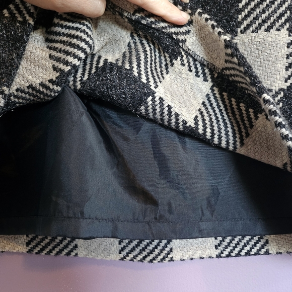 Talbots Vintage Plaid Woven Tweed Metallic Acrylic Wool Blend A-Line Skirt - Picture 10 of 14